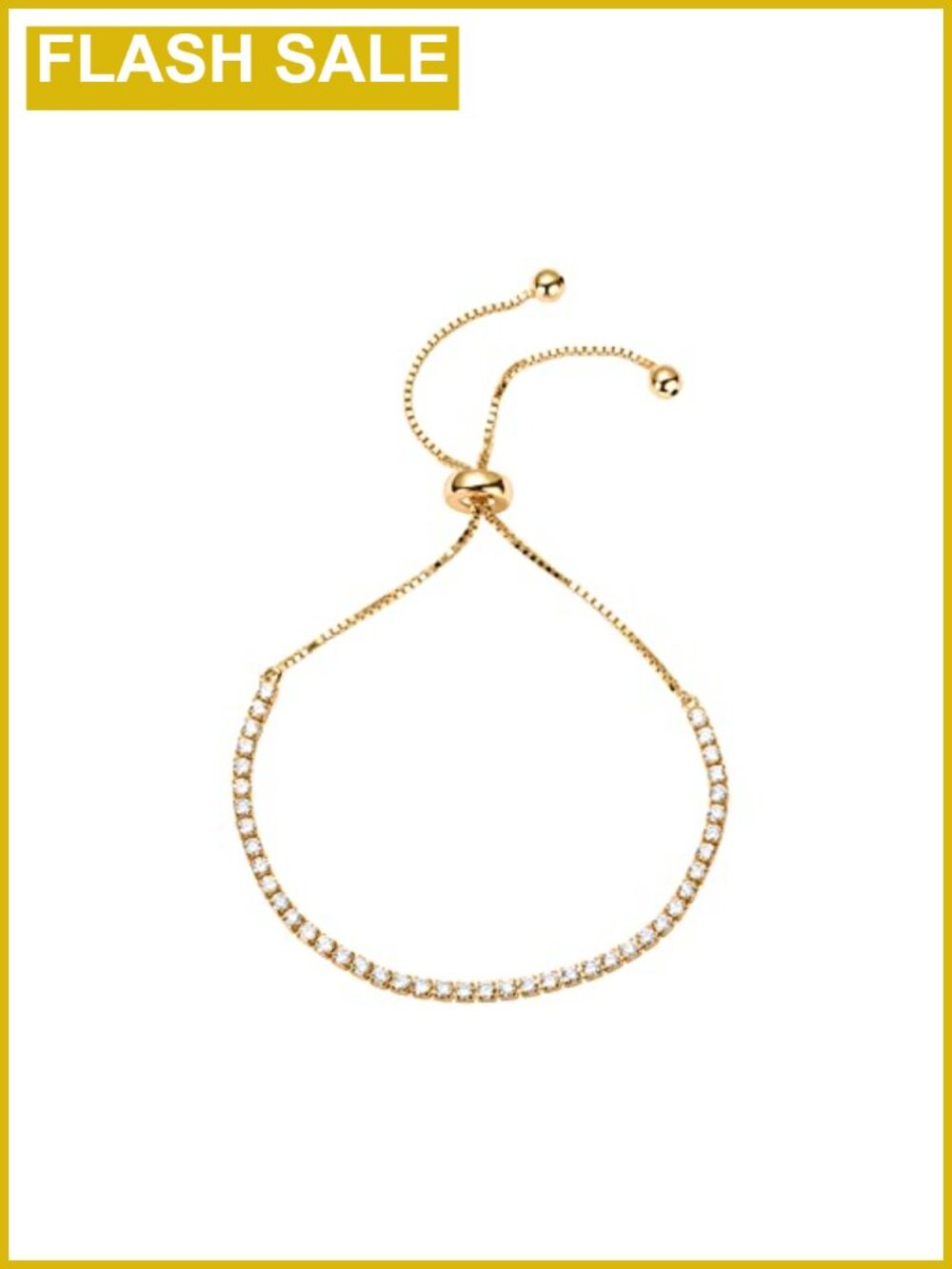 14K Gold Plated Adjustable CZ Tennis Bracelet Hypoallergenic Gift for Her
